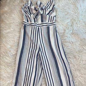 White and blue romper